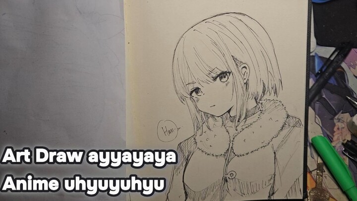 Menggambar art draw anime art  "aye-aye"