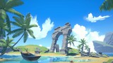 [Unity] Island Scene With Coconut Trees In Genshin Impact Style