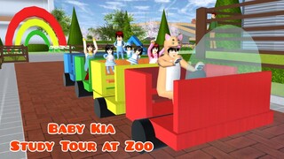 Baby Kia Study Tour at Zoo | Ica Alwi Family Vlog | Drama Sakura School Simulator