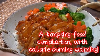 A tempting food compilation, with calorie-burning warning!