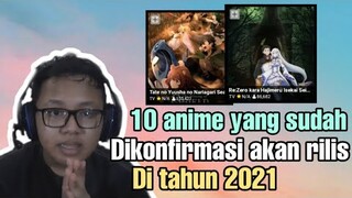 10 Anime yang sudah Dikonfirmasi/Dipastikan akan rilis ditahun 2021