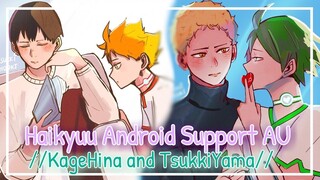 Haikyuu Android Support AU Comic Dub //KageHina and TsukkiYama//