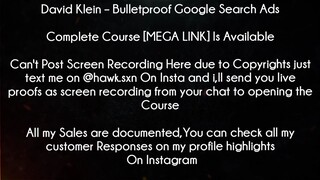 David Klein Course Bulletproof Google Search Ads download