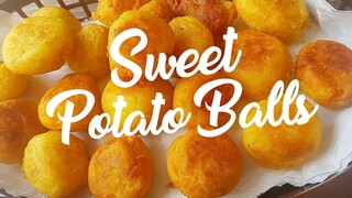 Easy Kamote Balls (Sweet Potato Balls) | Fried Sweet Potato Balls Recipe