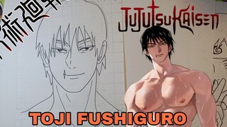 menggambar toji fushiguro dari anaime Jujutsu kaisen