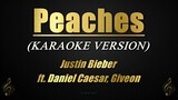 Peaches - Justin Bieber ft. Daniel Caesar, Giveon (Karaoke/Instrumental)