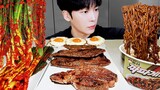 MUKBANG | 직접 만든 김치 레시피 & 파김치, 짜파게티, 계란 소고기 먹방 | KIMCHI RECIPE KOREAN HOME FOOD