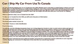 Can I Ship My Car From Usa To Canada
