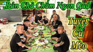 Team NgọcRambo làm 2 mâm BÚN CHẢ NƯỚNG siêu to cực ngon…!