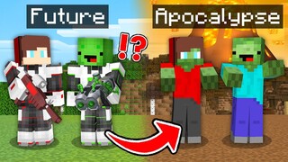 JJ and Mikey from FUTURE to ZOMBIE APOCALYPSE in Minecraft - Maizen