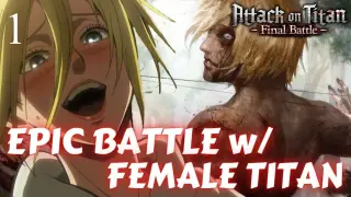 Shinzou wo Sasageyo EPIC Battle with Female Titan Annie Leonhart P1 | Attack on Titan 2 Final Battle