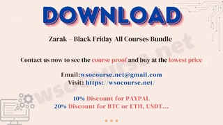 [WSOCOURSE.NET] Zarak – Black Friday All Courses Bundle