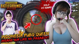 INDONESIA PUBG QUEEN INSANE AIM LIKE NV PARABOY! CRAZY REFLEX! | SOLO VS SQUAD | PUBG Mobile