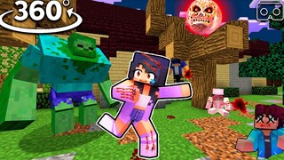 APHMAU saving friends from ZOMBIE MUTANT in Minecraft 360°