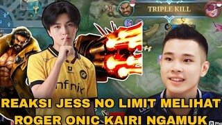 REAKSI JESS NO LIMIT MELIHAT ROGER ONIC KAIRI DI MPL-ID SEASON 13 EVOS VS ONIC MOBILE LEGENDS