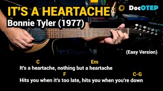 It's A Heartache - Bonnie Tyler (1977) - Easy Guitar Chords Tutorial with Lyrics Part 2 REELS