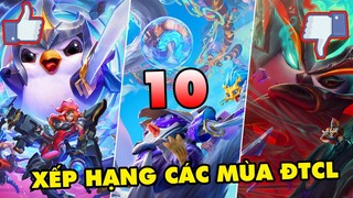 XẾP HẠNG CÁC MÙA GIẢI CỦA ĐẤU TRƯỜNG CHÂN LÝ CÙNG 10 PHIÊN BẢN LỚN NHẤT