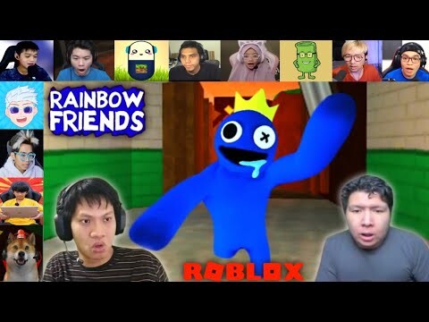 Reaksi Gamer Di Kejar" Monster Biru, LUCU TAPI MENGERIKAN!!! | Roblox Rainbow Friends Indonesia