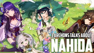 3 Archons: Venti, Zhongli and Ei talks About Nahida (JP)