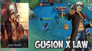 GUSION SKIN SCRIPT AS TRAFALGAR LAW ONE PIECE | CUSTOMIZED FULL EFFECTS  - MOBILE LEGENDS