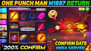 One Punch Man M1887 Return | Next M1887 Skin In Free Fire | One punch man M1887 Gun Skin Return Date