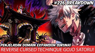 JUJUTSU KAISEN CHAPTER 226 PREDIKSI -  GOJO COMEBACK? PENJELASAN DOMAIN SUKUNA & REVERSE CURSE GOJO