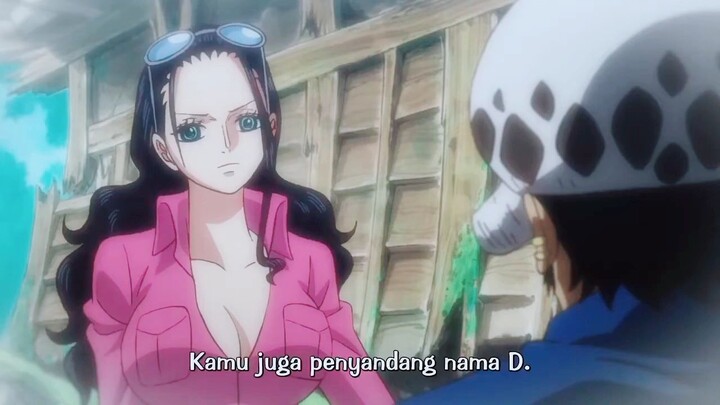 Momen percakapan Trafalgar law dan Nico robin