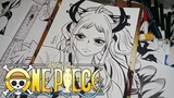 Yamato - One Piece || Black and White Art (SPEED DRAWING)