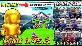 NEW UPDATE 0.45.3! MAP BARU BALAPAN SUPERBOWL SCRAMBLE DAN 15 SKIN BARU X NFL - Stumble Guys