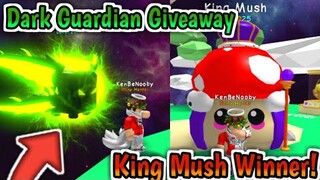 DARK GUARDIAN GIVEAWAY!😱KING MUSH WINNER!🍄ROBLOX BUBBLEGUM SIMULATOR!!