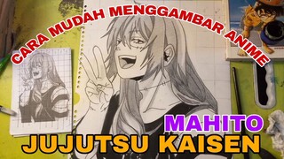 cara mudah menggambar anime jujitsu kaisen mahito