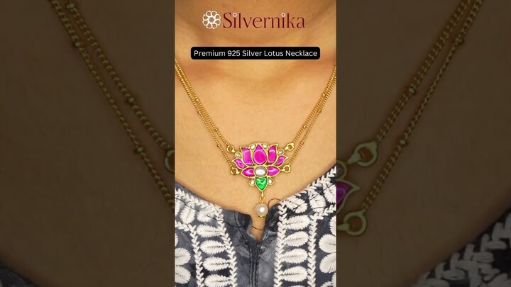 🌸 Elegance in Bloom: Premium 925 Silver Lotus Necklace by Silvernika ✨ #HandcraftedJewelry