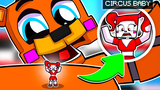 Circus Baby กลายเป็น TINY Minecraft Five Nights ที่ FNAF Roleplay ของ Freddy