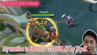 Perfect FRANCO Gameplay by XYREX with My Reaction lol