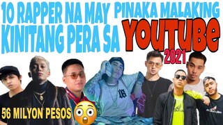 10 RAPPER NA MALAKING PERA ANG KINITA SA YOUTUBE ! (NAKAKAGULAT ANG KITAAN)