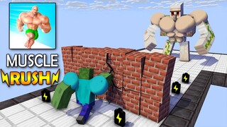 Monster School : BABY MONSTERS MUSCLE RUSH RUN CHALLENGE 2 - Minecraft Animation