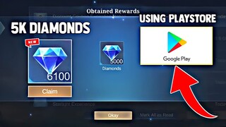 5K DIAMONDS EVERYDAY SUPER FAST AND FREE USING PLAYSTORE! FREE DIAMONDS! | MOBILE LEGENDS 2023
