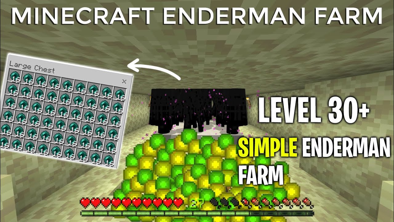 Minecraft EASY Enderman 1 HIT Farm - 1.19 XP farm Tutorial 