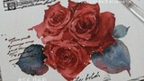 【Watercolor】How can I be romantic? romantic red roses