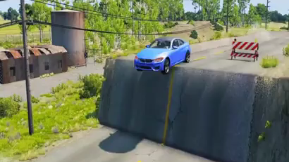 Cars vs Dropped Road - BeamNG.Drive