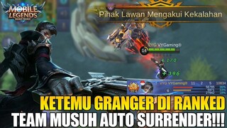 TEST GRANGER DI RANK MATCH - MUSUH NYA LANGSUNG MINTA SURRENDER! MOBILE LEGENDS NEW HERO