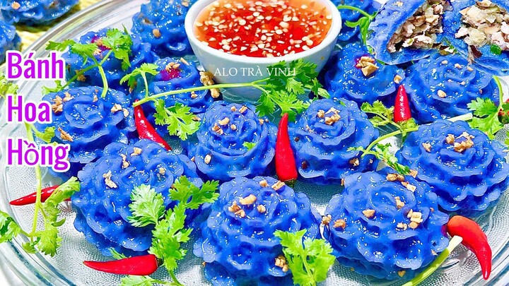 BÁNH HOA HỒNG- BÁNH HẤP TỪ BỘT GẠO VỚI NHÂN THỊT MỀM DẺO QUÁ NGON/ Steamed rose cake