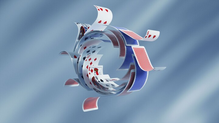 [C4D dynamic visual appreciation] "House of Cards" playing cards C4D three-dimensional creative visu