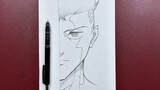 Easy anime sketch | how to draw anime cyber boy | cyberpunk
