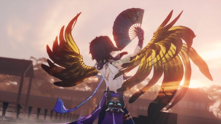 [Genshin Impact /魈MMD] Qing song Jinpeng rises, lotus twilight travels and clouds grow "Jinpengdrill