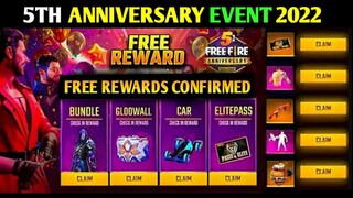 Free Fire 5th Anniversary Free Rewards Event Malayalam || Gaming With Malayali Bro