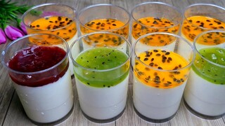 Cách làm Panna Cotta trái cây -  panna cotta mềm mịn tan trong miệng không bị cứng - Tú Lê Miền Tây