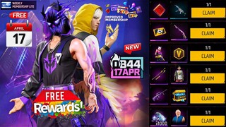 FREE 20+ Rewards 17 April Free Fire | Claim 17 April Patch Rewards Free Fire | OB44 Maintenance Day