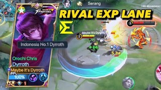 KETIKA RIVAL BERTEMU DI EXP LANE 😈 DYRROTH BIKIN MARTIS COKLAT🤫