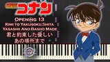 Detective Conan OP 13 Kimi to Yakusoku Shita Yasashii Ano Basho Made Piano Cover /Synthesia Tutorial